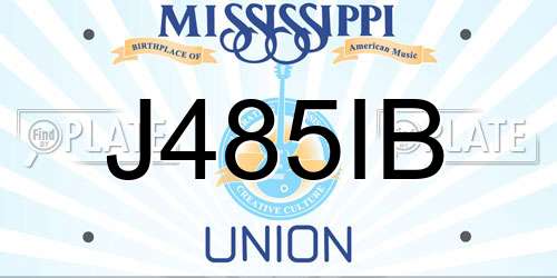 J485IB Mississippi License Plate