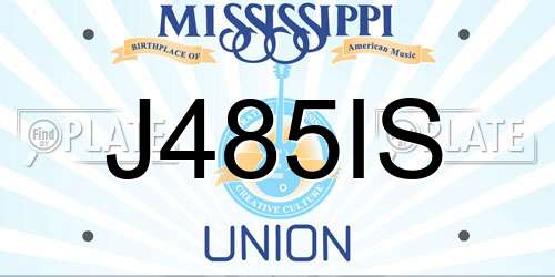 J485IS Mississippi License Plate