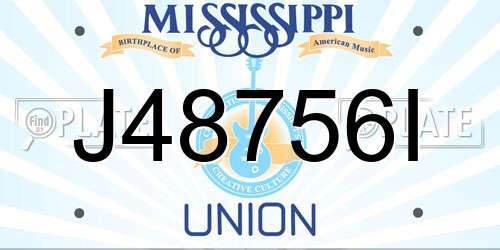 J48756I Mississippi License Plate