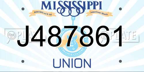 J487861 Mississippi License Plate