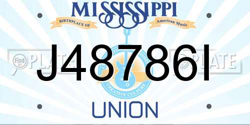 J48786I Mississippi License Plate