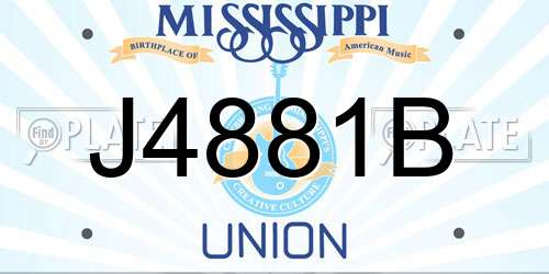 J4881B Mississippi License Plate