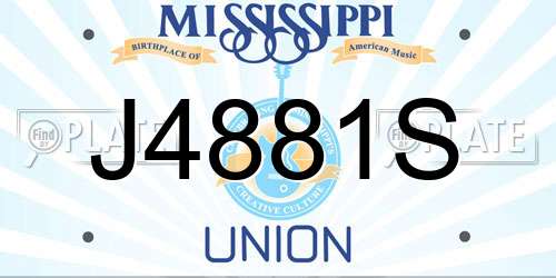 J4881S Mississippi License Plate
