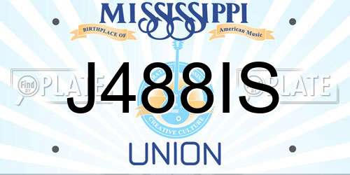 J488IS Mississippi License Plate