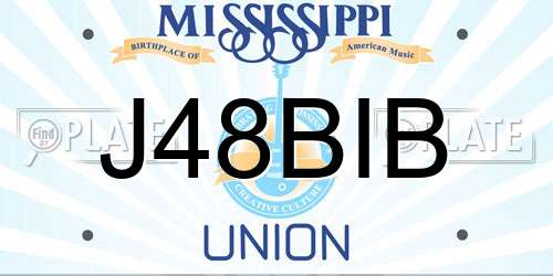 J48BIB Mississippi License Plate