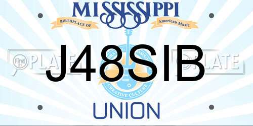 J48SIB Mississippi License Plate