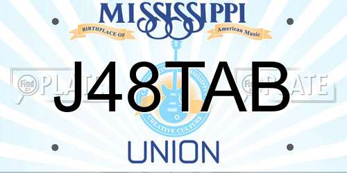 J48TAB Mississippi License Plate