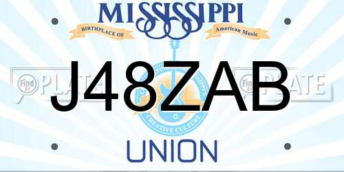 J48ZAB Mississippi License Plate