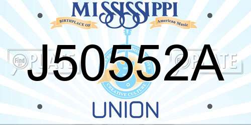 J50552A Mississippi License Plate