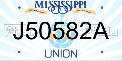 J50582A Mississippi License Plate