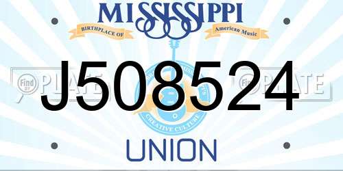 J508524 Mississippi License Plate
