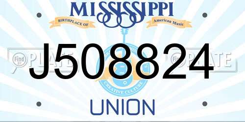 J508824 Mississippi License Plate