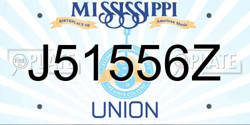 J51556Z Mississippi License Plate