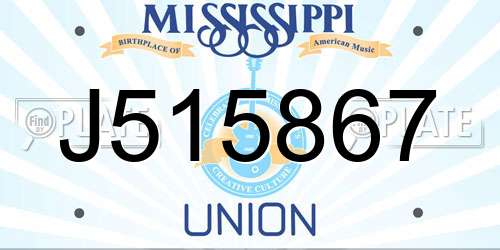 J515867 Mississippi License Plate