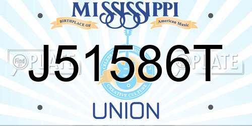 J51586T Mississippi License Plate