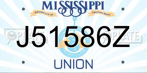 J51586Z Mississippi License Plate