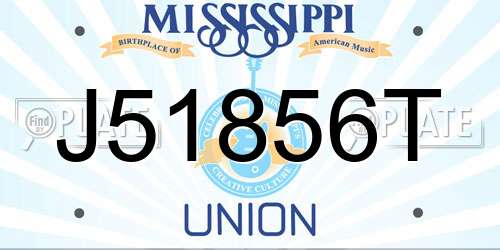 J51856T Mississippi License Plate