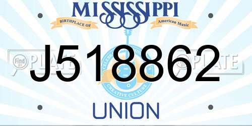 J518862 Mississippi License Plate