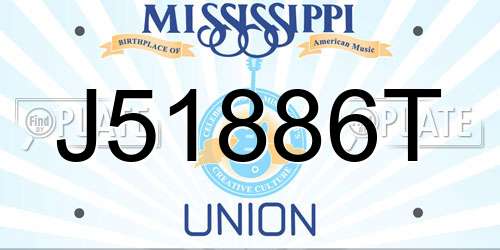 J51886T Mississippi License Plate