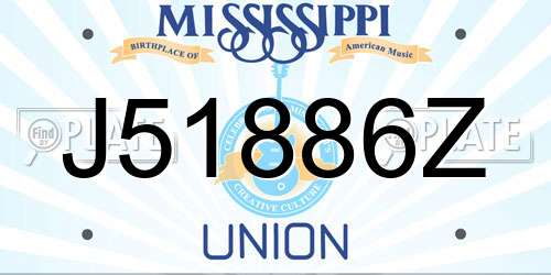 J51886Z Mississippi License Plate