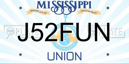J52FUN Mississippi License Plate