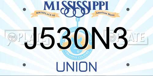 J530N3 Mississippi License Plate
