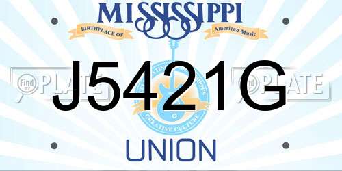 J5421G Mississippi License Plate
