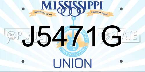 J5471G Mississippi License Plate