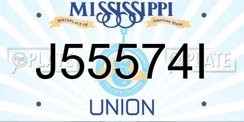 J55574I Mississippi License Plate