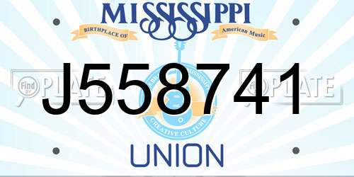 J558741 Mississippi License Plate