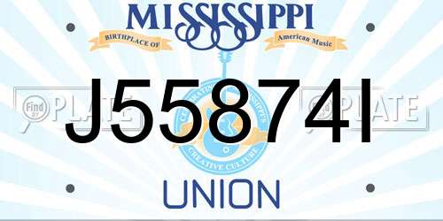 J55874I Mississippi License Plate