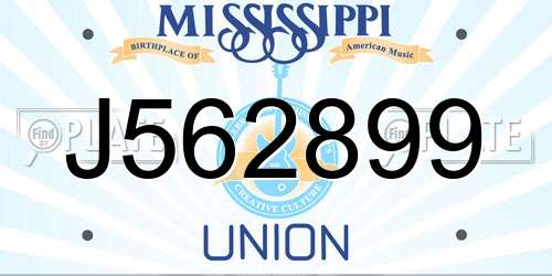 J562899 Mississippi License Plate