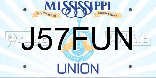 J57FUN Mississippi License Plate