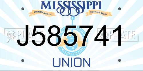 J585741 Mississippi License Plate