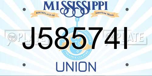 J58574I Mississippi License Plate