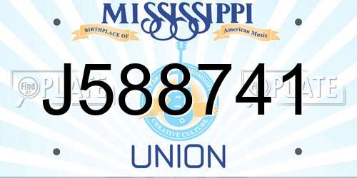 J588741 Mississippi License Plate