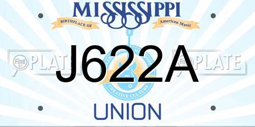 J622A Mississippi License Plate