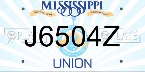 J6504Z Mississippi License Plate