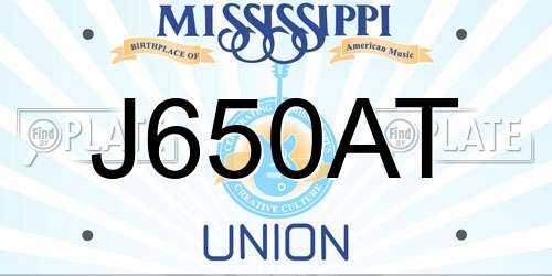 J650AT Mississippi License Plate
