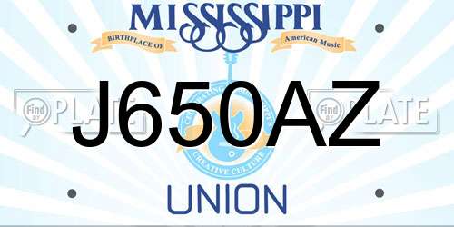 J650AZ Mississippi License Plate