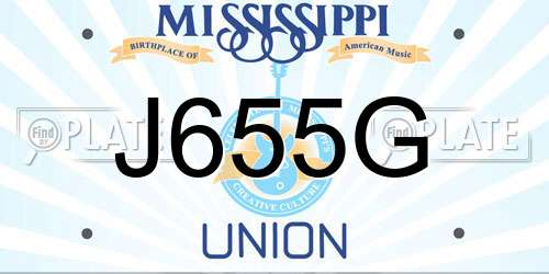 J655G Mississippi License Plate