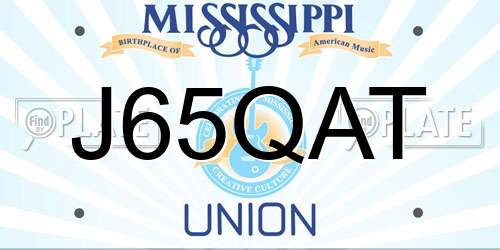 J65QAT Mississippi License Plate