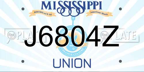 J6804Z Mississippi License Plate