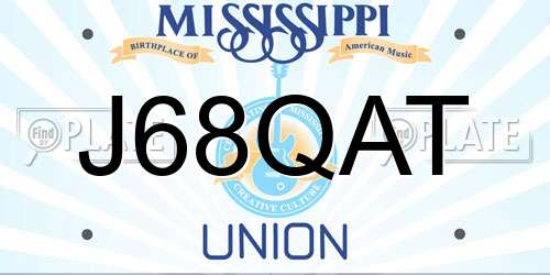 J68QAT Mississippi License Plate