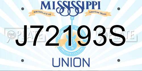 J72193S Mississippi License Plate