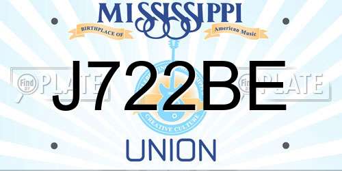 J722BE Mississippi License Plate