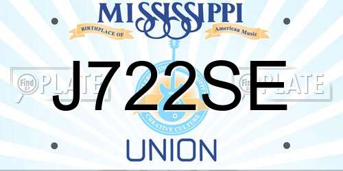 J722SE Mississippi License Plate