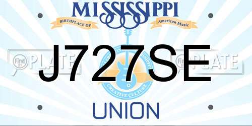 J727SE Mississippi License Plate