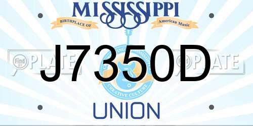 J7350D Mississippi License Plate