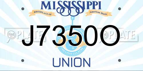 J7350O Mississippi License Plate